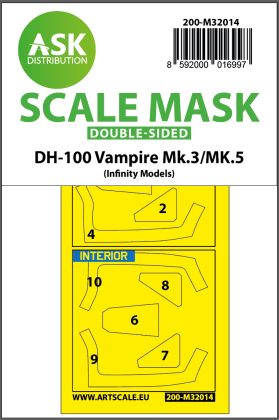 1:32 DH-100 Vampire Mk.5 double-sided express masks for Infinity