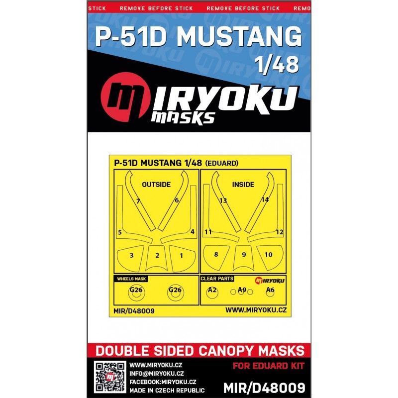 1:48 P-51D MUSTANG - OBOUSTRANNÉ MASKY