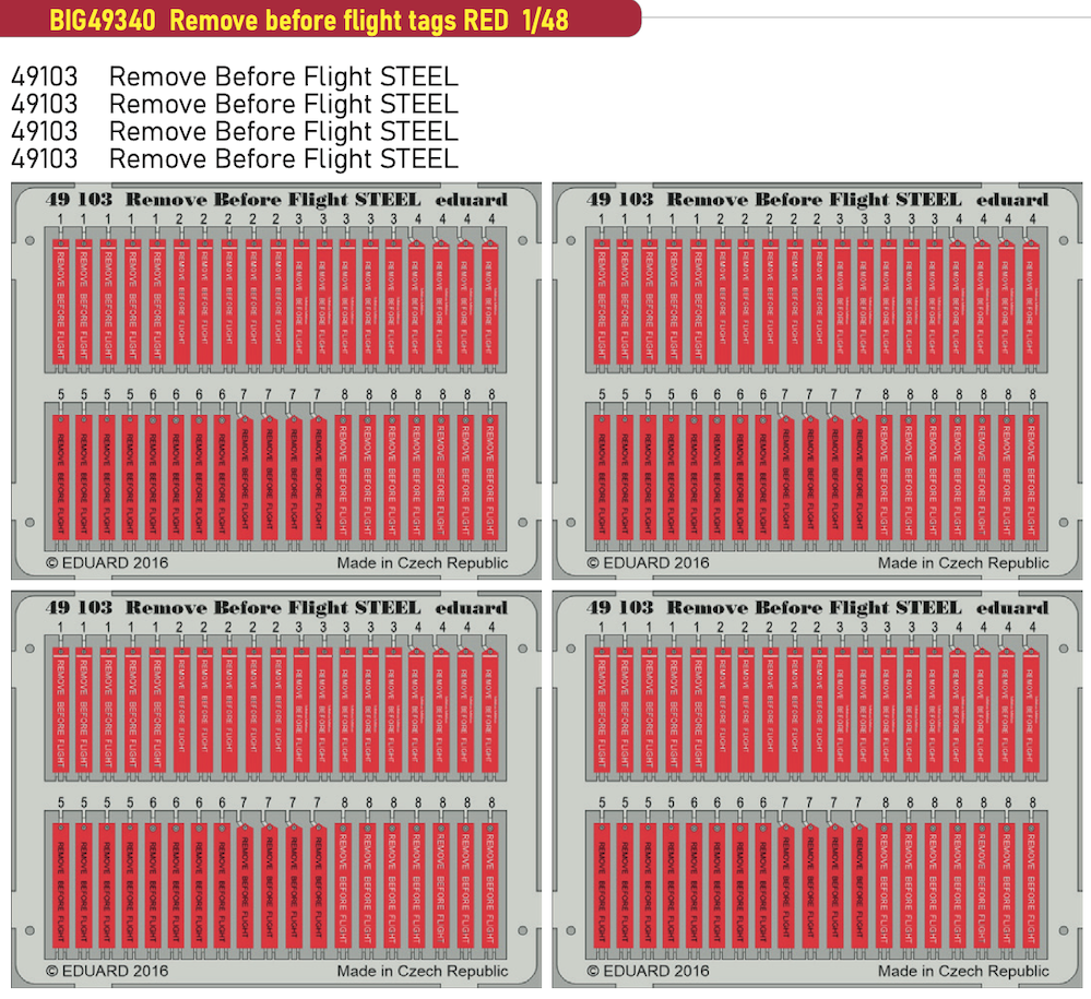 1:48 Remove before flight tags RED
