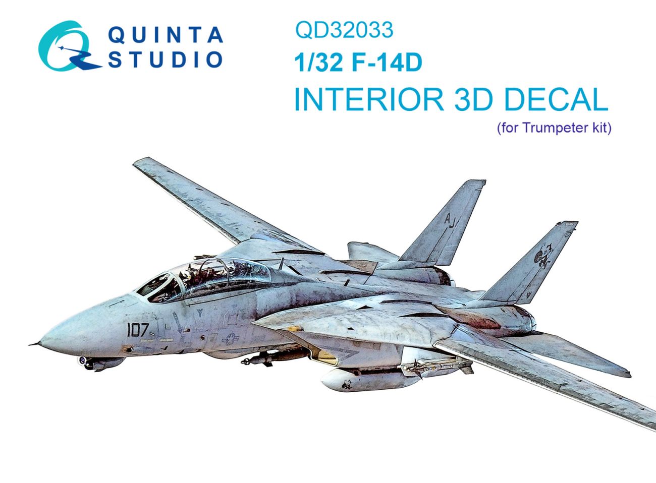 1:32 F-14D 3D-Printed & coloured Interior on decal paper (Trumpeter)