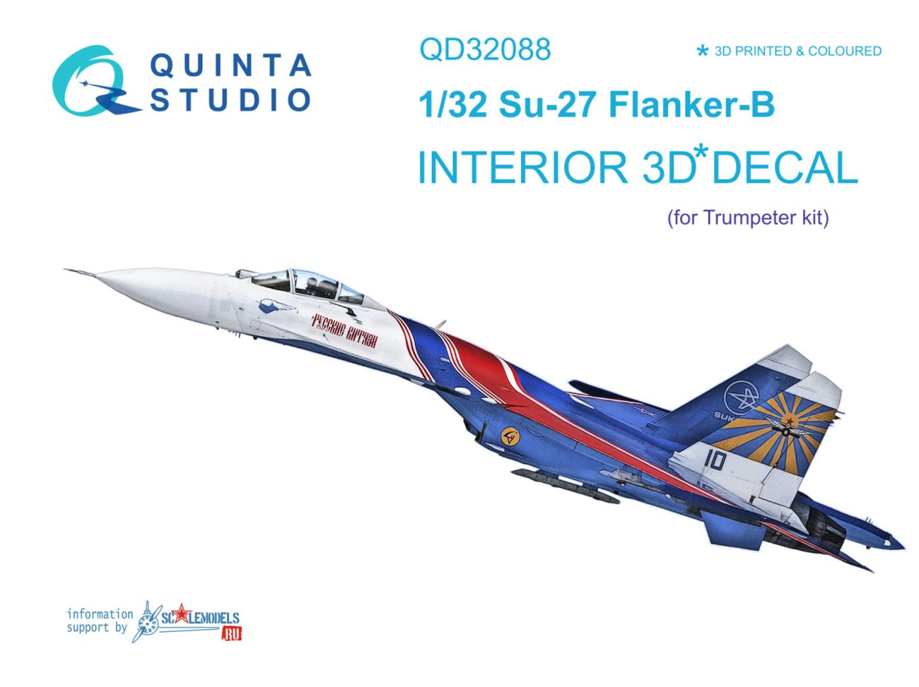 1:32 Su-27 3D-Printed & coloured Interior on decal paper (Trumpeter) (full version)