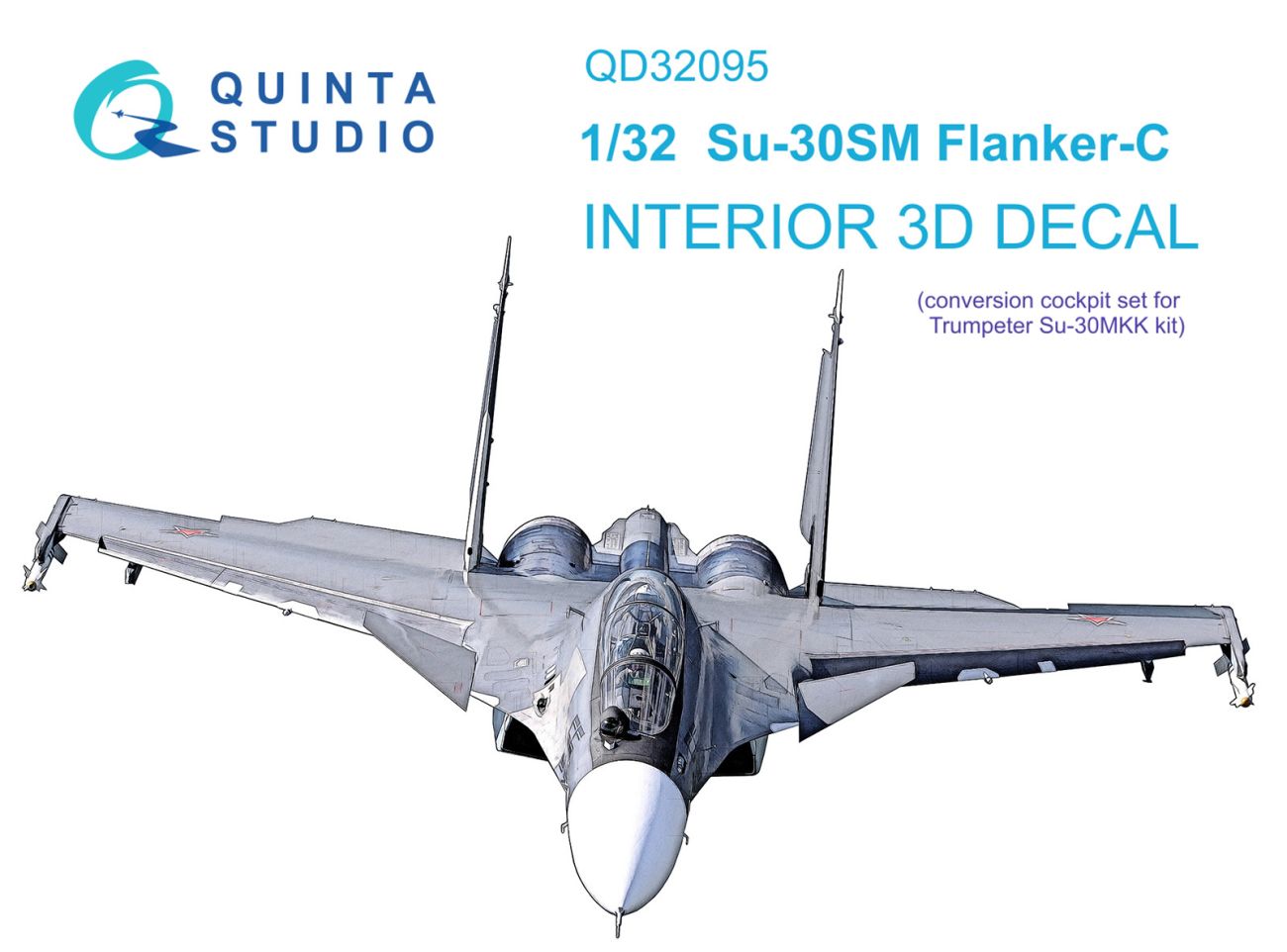 1:32 Su-30SM 3D-Printed & coloured Interior on decal paper (conversion for Trumpeter Su-30MKK)