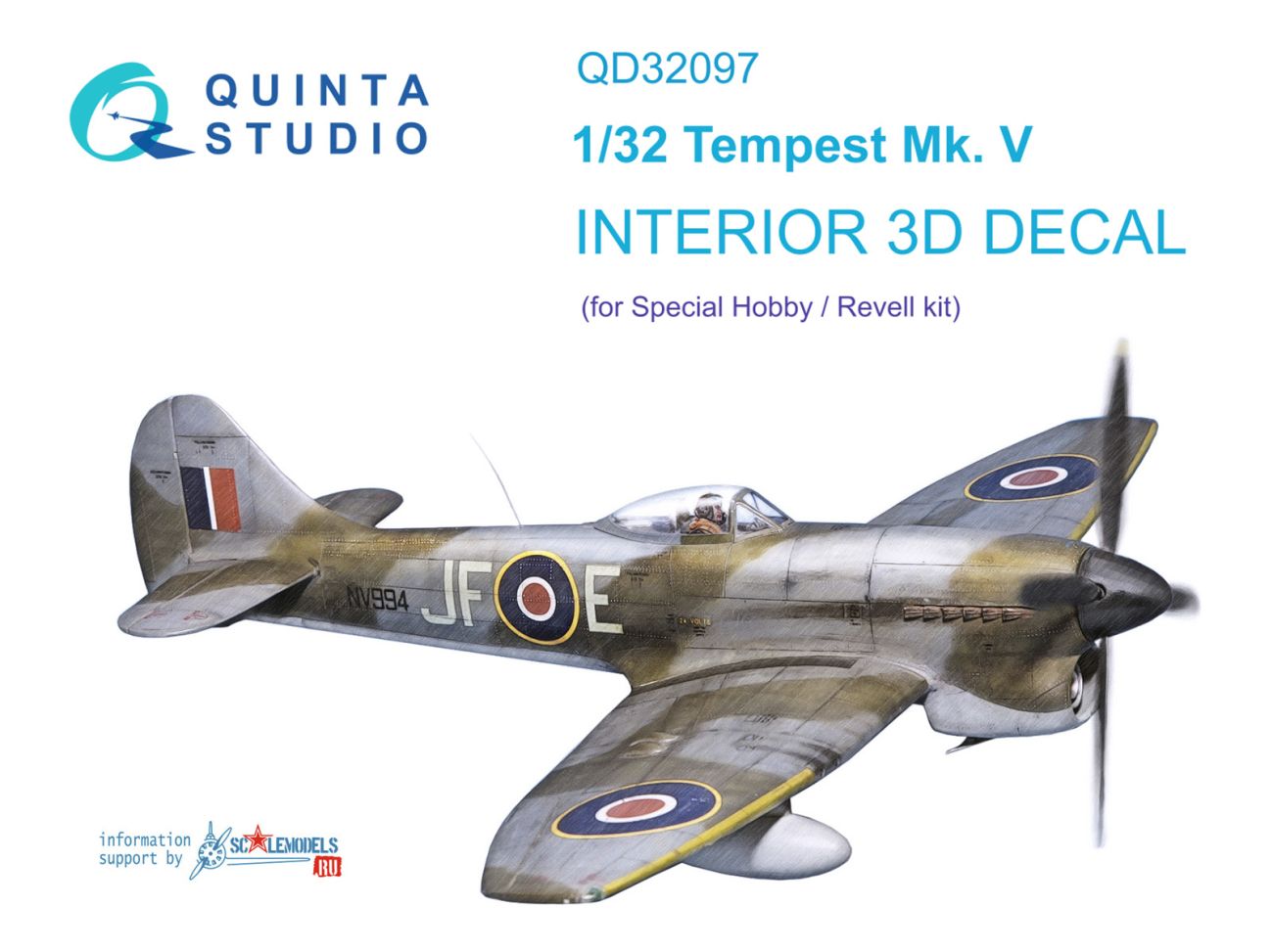 1:32 Tempest Mk.V 3D-Printed & coloured Interior on decal paper (Special Hobby/Revell)