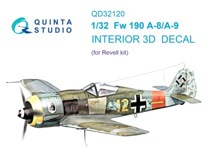 1:32 Fw 190 A-8/A-9 3D-Printed & coloured Interior on decal paper (Revell)