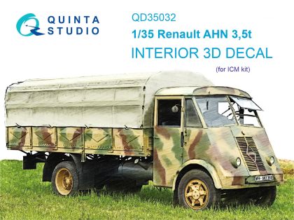 1:35 Renault AHN 3.5t 3D-Printed & coloured Interior on decal paper (ICM)