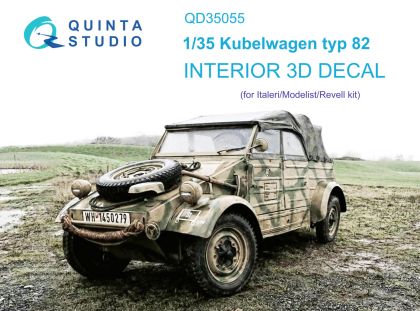 1:35 Kubelwagen typ 82 3D-Printed & coloured Interior on decal paper (Italeri)