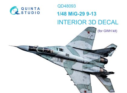 1:48 MiG-29 (9-13) 3D-Printed & coloured Interior on decal paper (GWH)