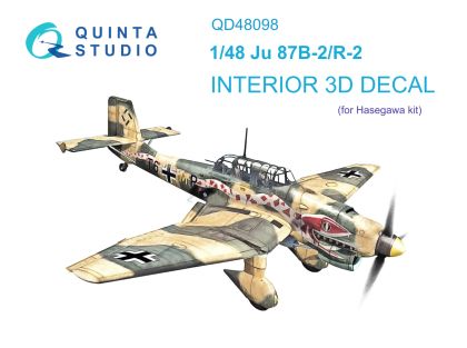 1:48 Ju 87B-2/R-2 3D-Printed & coloured Interior on decal paper (Hasegawa)