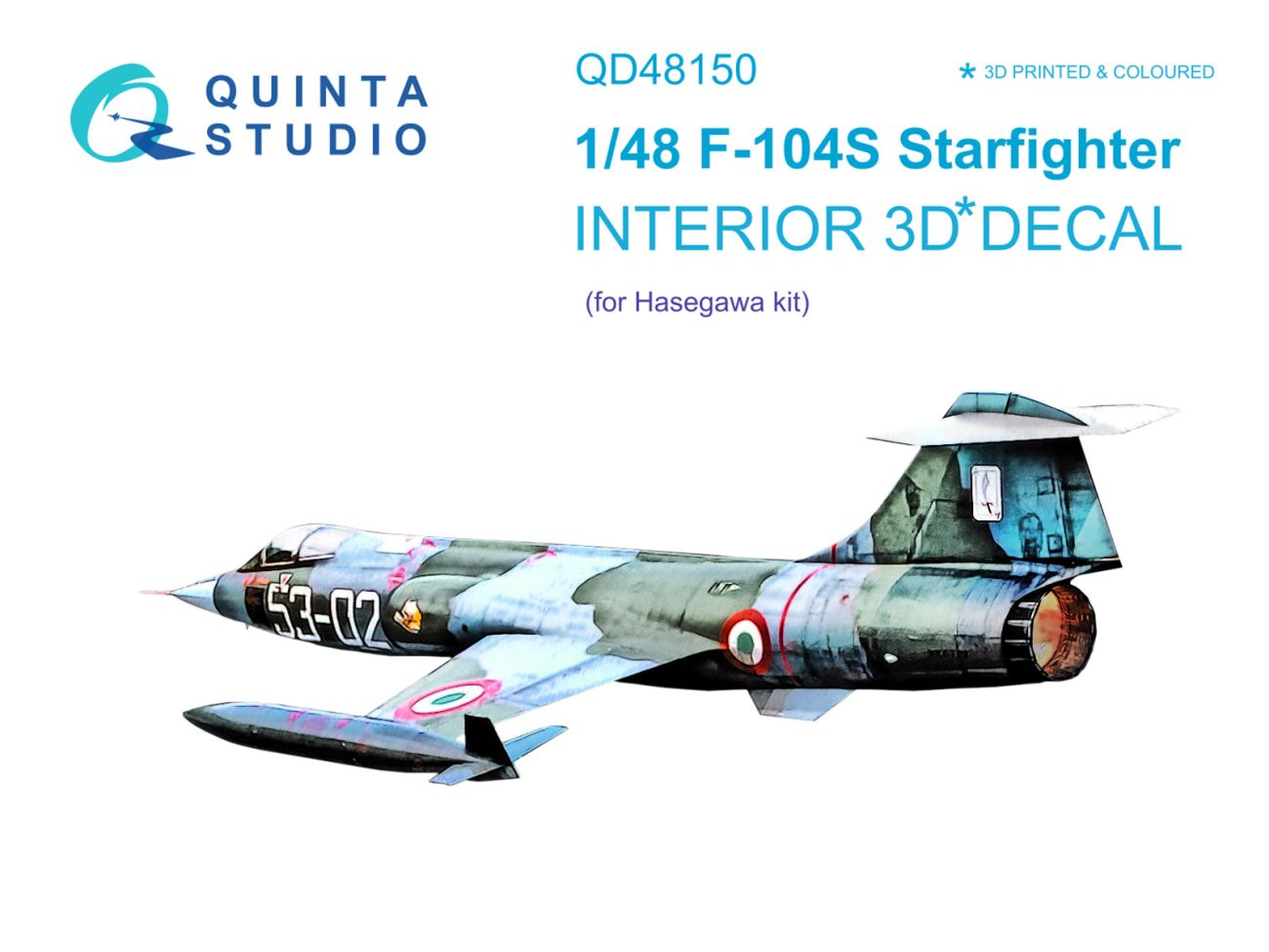 1:48 F-104S 3D-Printed & coloured Interior on decal paper (Hasegawa)