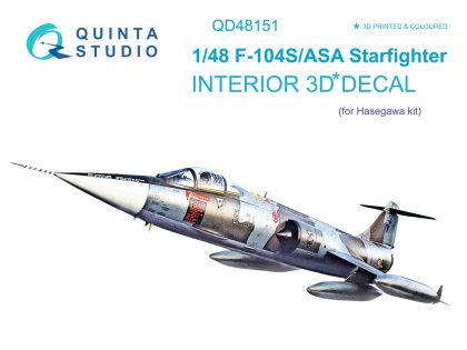 1:48 F-104S-ASA 3D-Printed & coloured Interior on decal paper (Hasegawa)
