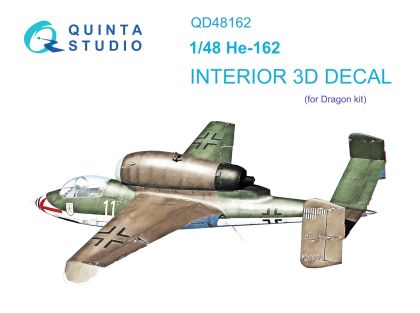 1:48 He 162 3D-Printed & coloured Interior on decal paper (Dragon)