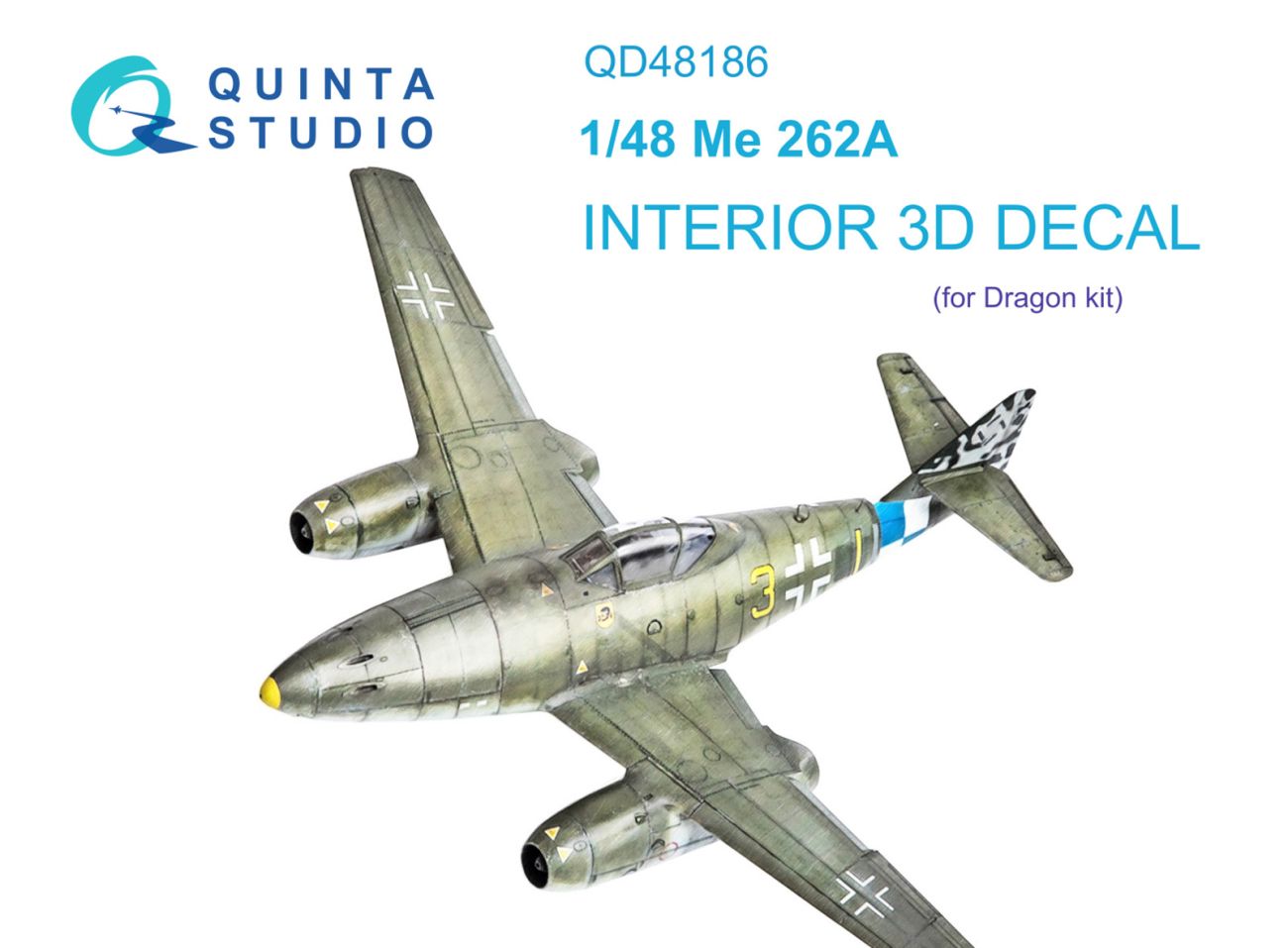 1:48 Me 262A 3D-Printed & coloured Interior on decal paper (Dragon)