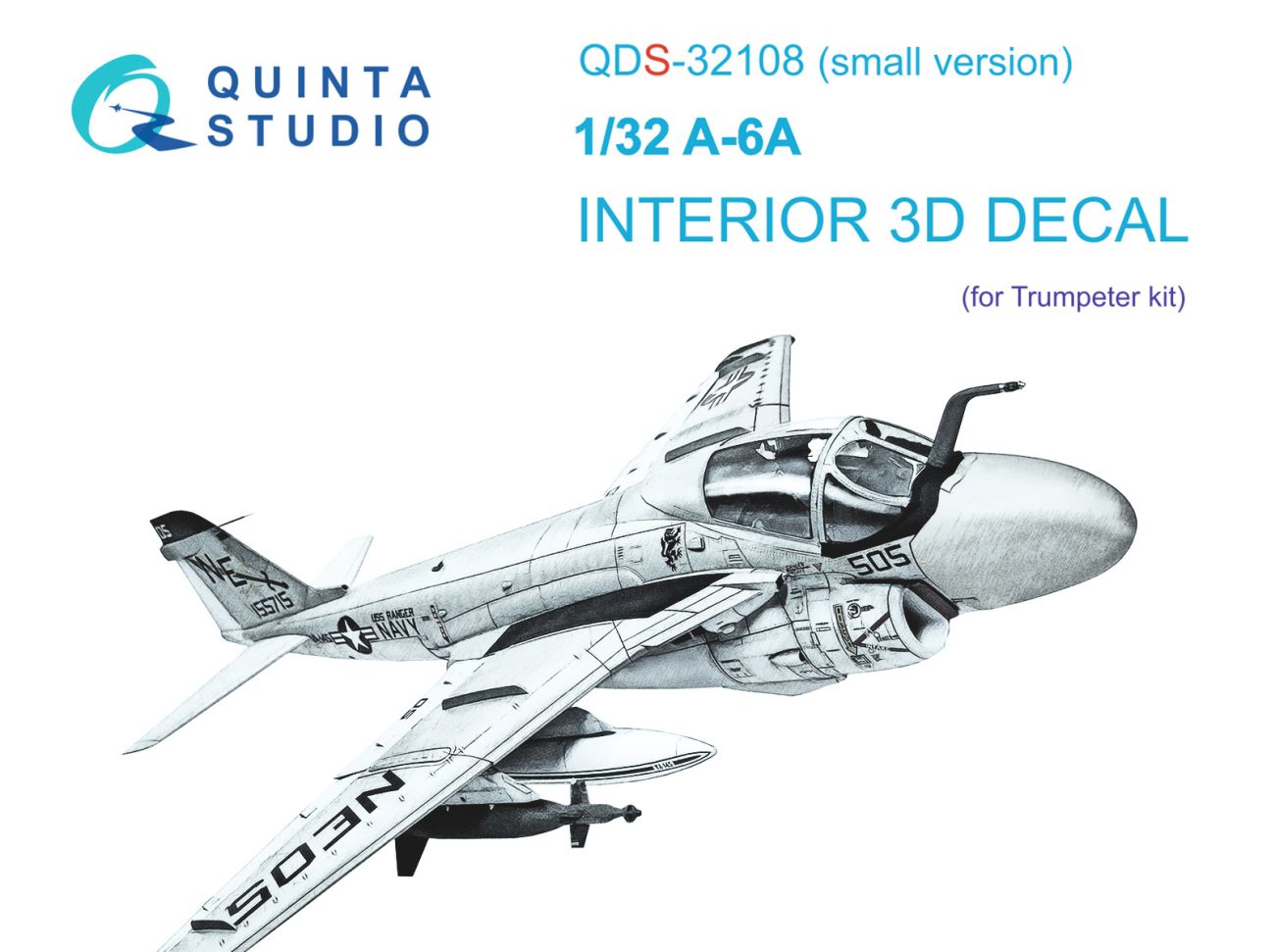 1:32 A-6A Intruder 3D-Printed & coloured Interior on decal paper (Trumpeter) (Small version)