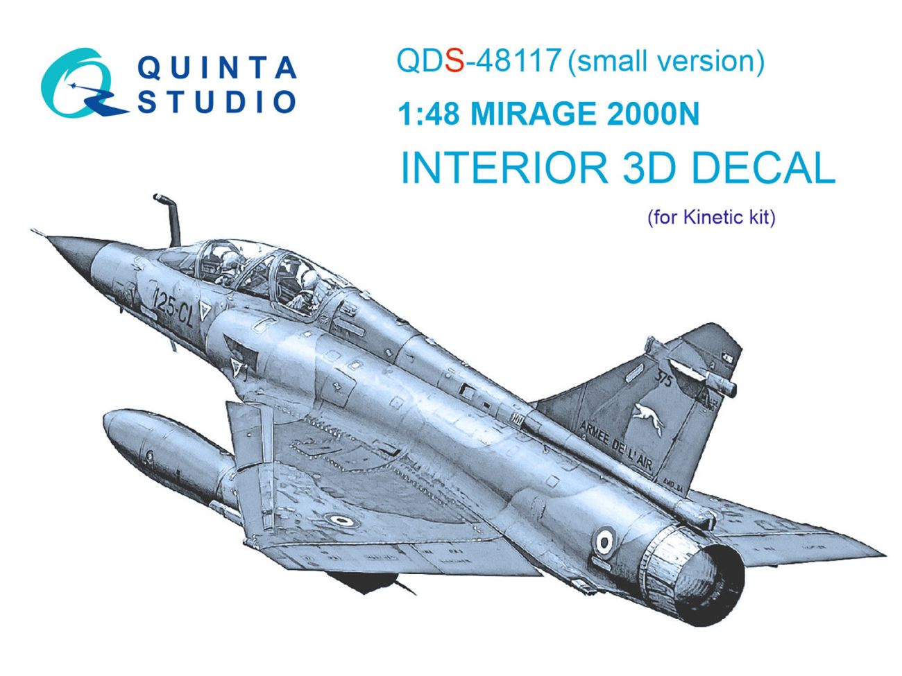 1:48 Mirage 2000N 3D-Printed & coloured Interior on decal paper (Kinetic) (Small version)