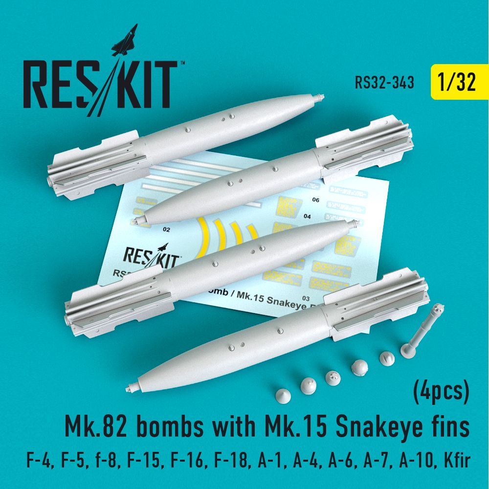 1:32 Mark 82 bomb with Mk.15 Snakeye fins (4pcs)