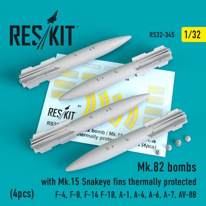 1:32 Mark 82 bomb with Mk.15 Snakeye Fins thermally protected (4pcs)