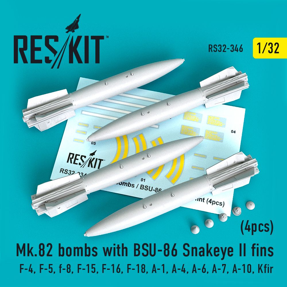 1:32 Mark 82 bombs with BSU-86 Snakeye II fins (4pcs)
