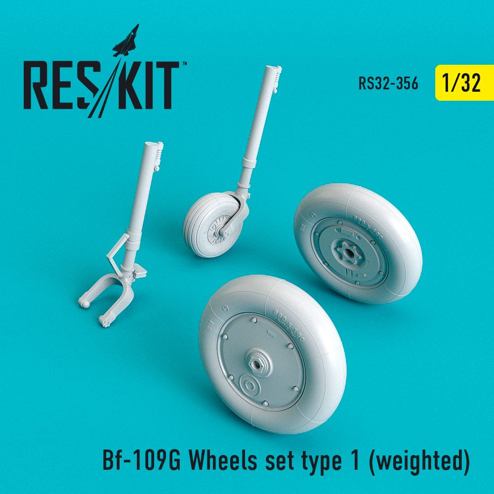 1:32 Messerschmitt Bf-109G Wheels set type 1 (weighted)