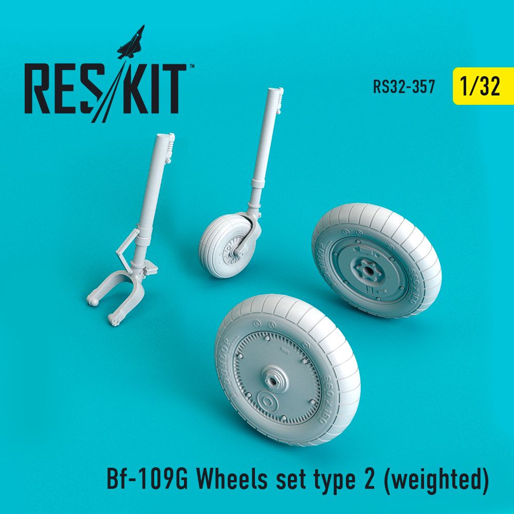 1:32 Messerschmitt Bf-109G Wheels set type 2 (weighted)