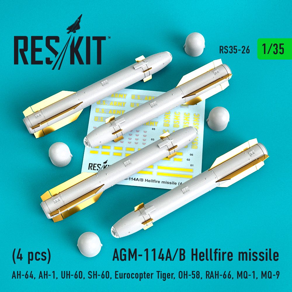1:35 AGM-114A/B Hellfire missile (4 pcs)