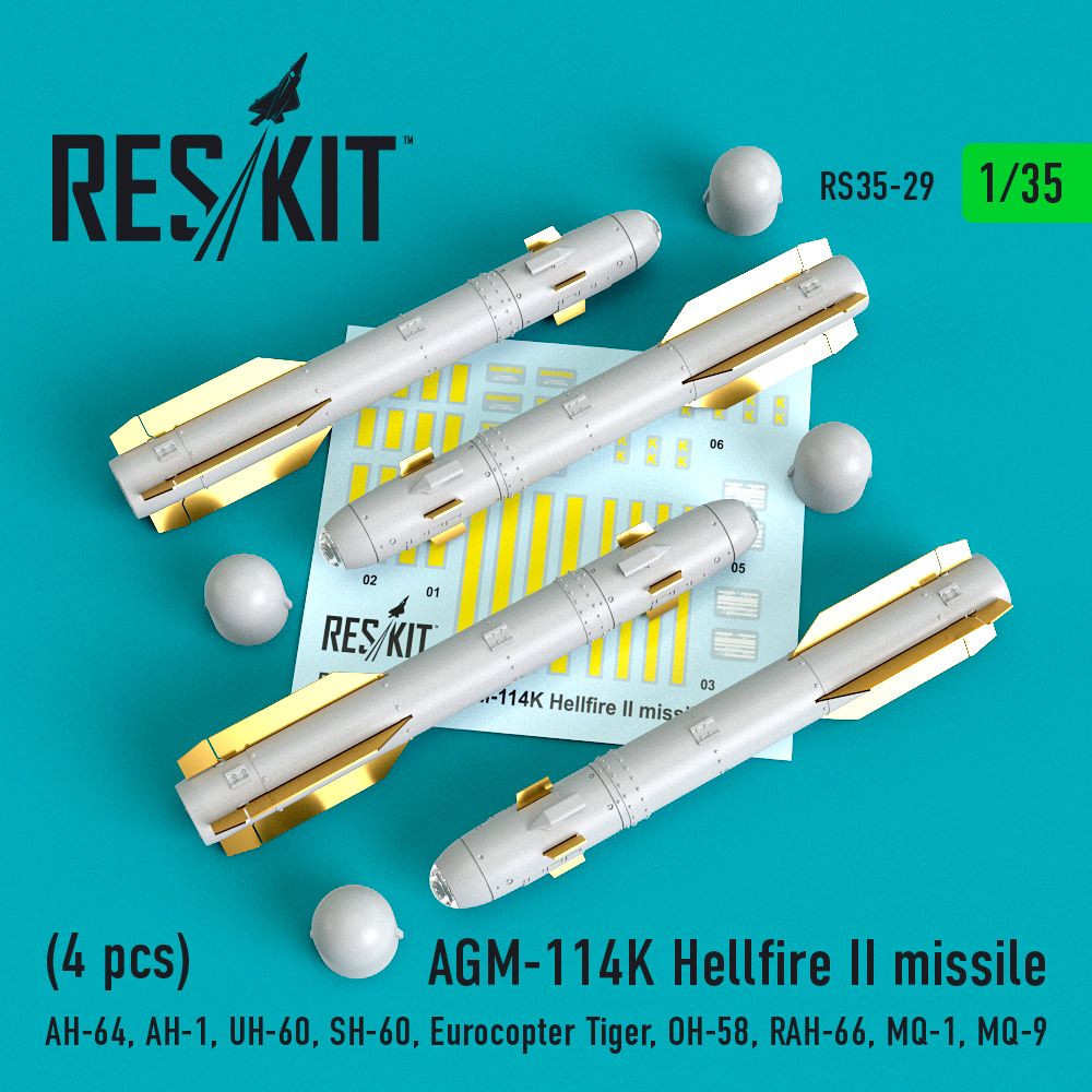 1:35 AGM-114K Hellfire II missile (4 pcs)