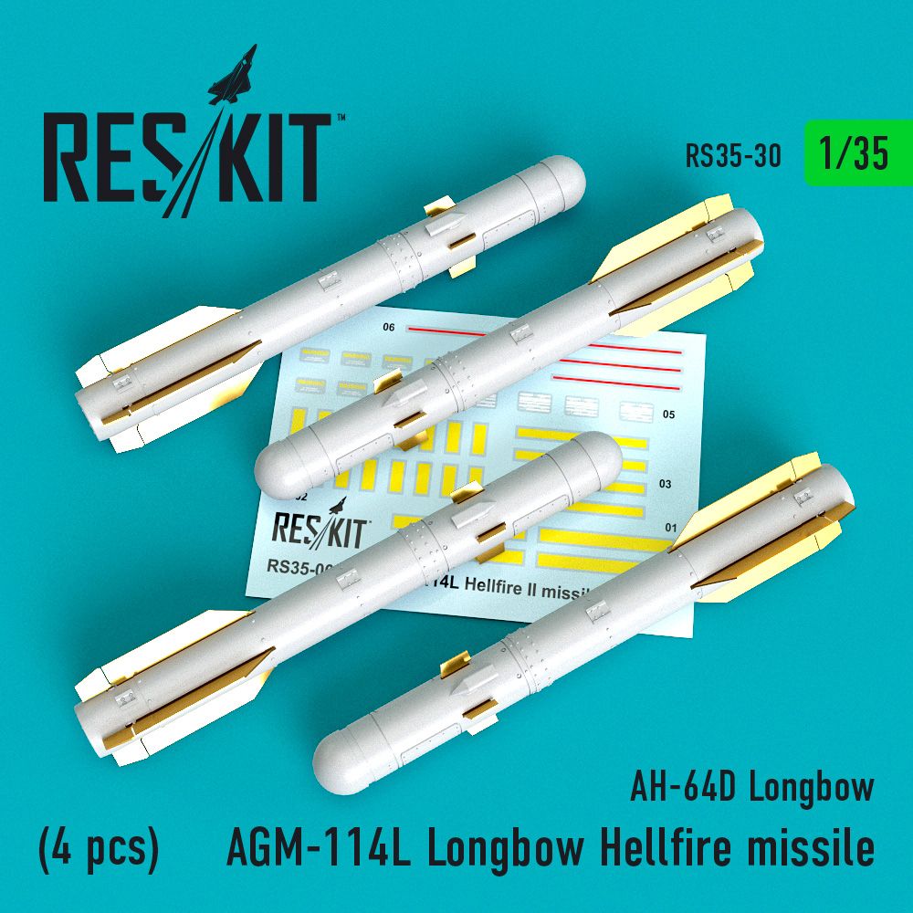 1:35 AGM-114L Longbow Hellfire missile (4 pcs)