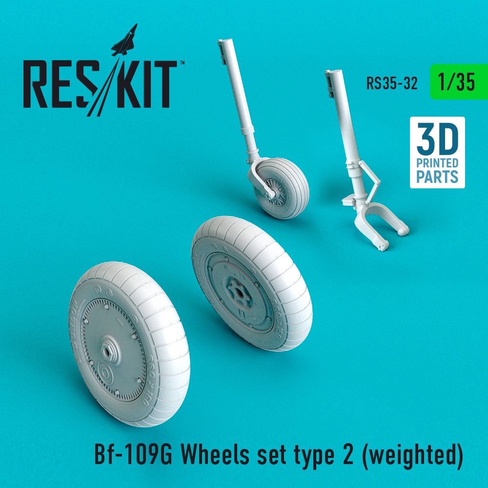 1:35 Messerschmitt Bf-109G Wheels set type 2 (weighted)