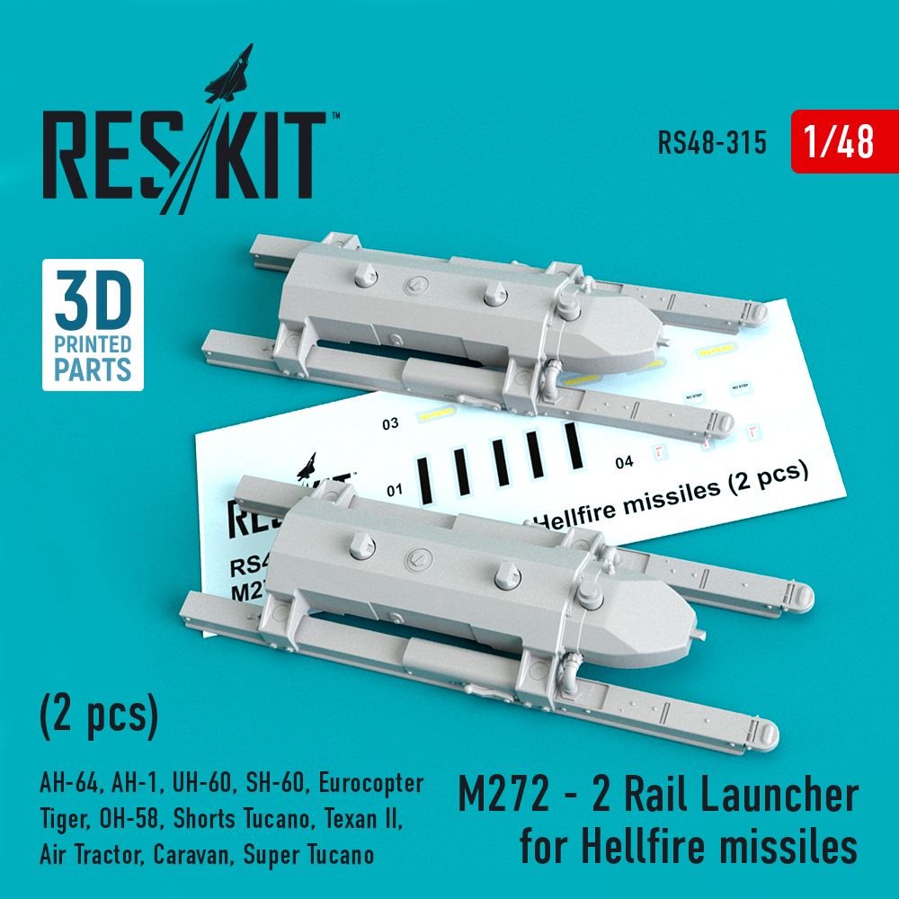 1:48 M272 - 2 Rail Launcher for Hellfire missiles (2 pcs)