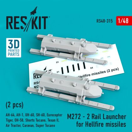1:48 M272 - 2 Rail Launcher for Hellfire missiles (2 pcs)