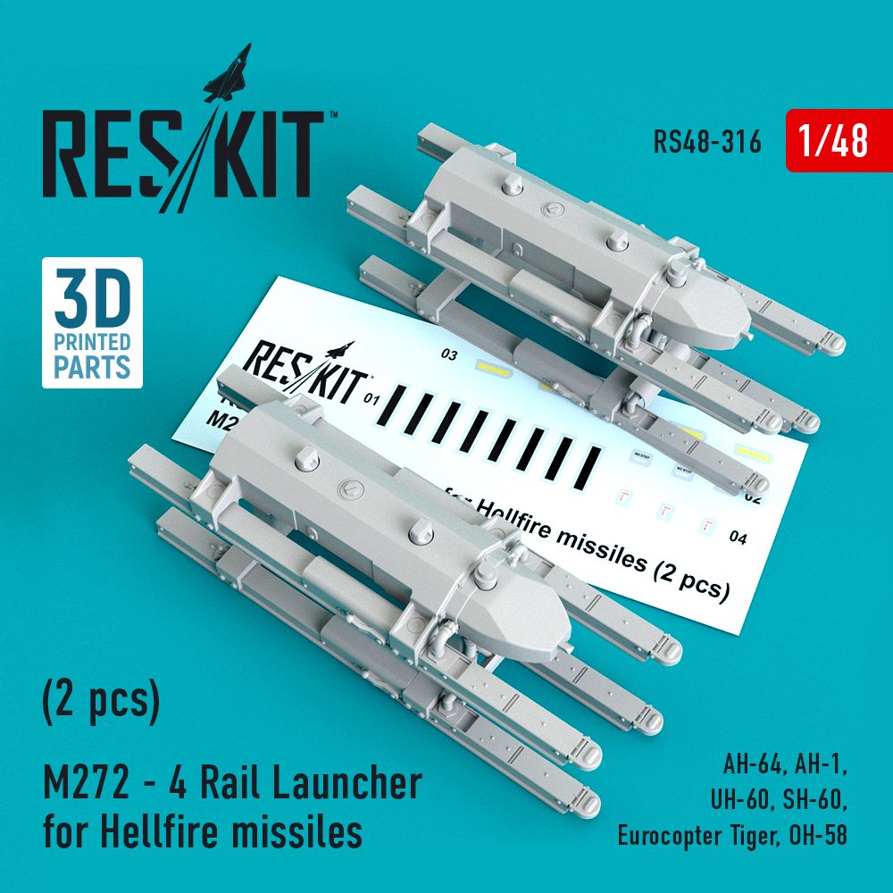 1:48 M272 - 4 Rail Launcher for Hellfire missiles (2 pcs)