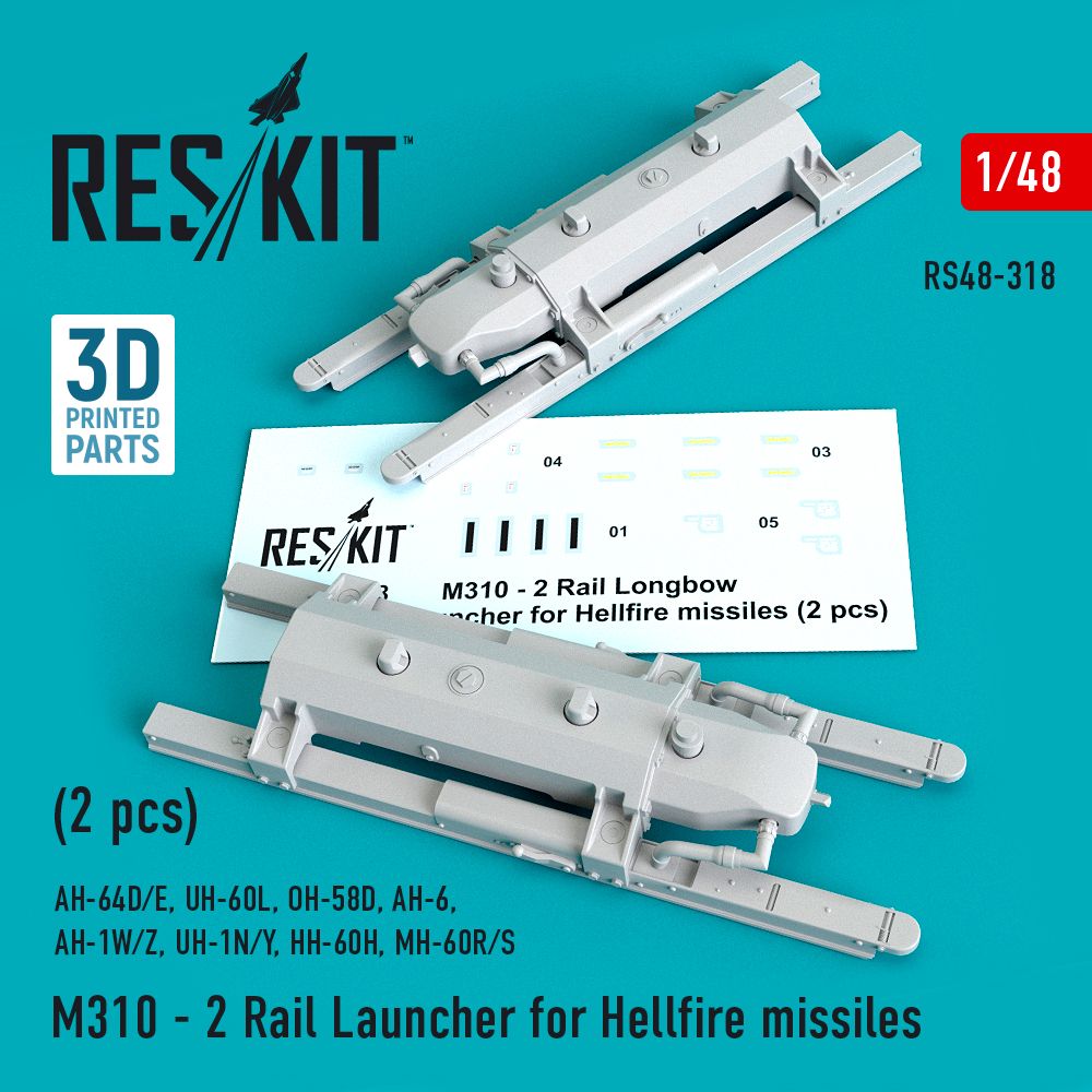 1:48 M310 - 2 Rail Launcher for Hellfire missiles (2 pcs)