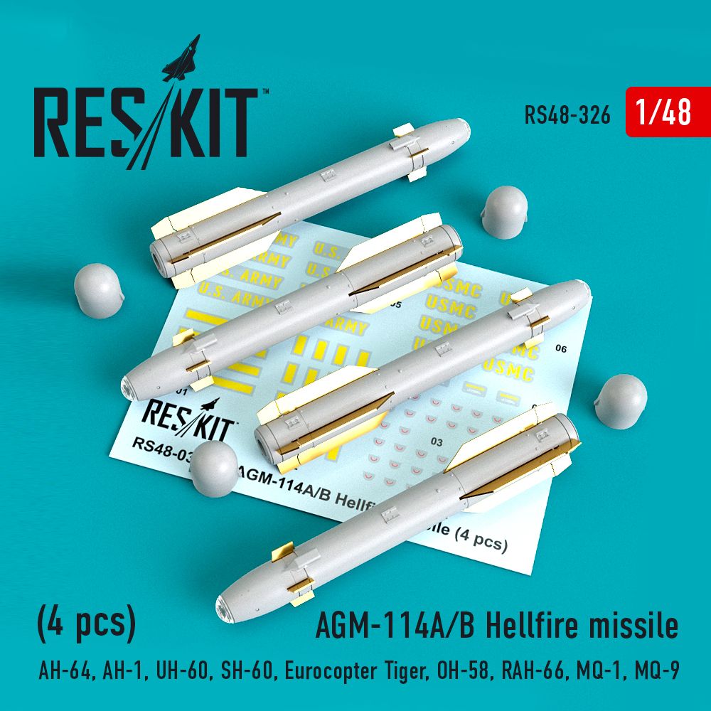1:48 AGM-114A/B Hellfire missile (4 pcs)