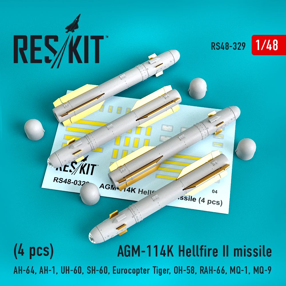 1:48 AGM-114K Hellfire II missile (4 pcs)