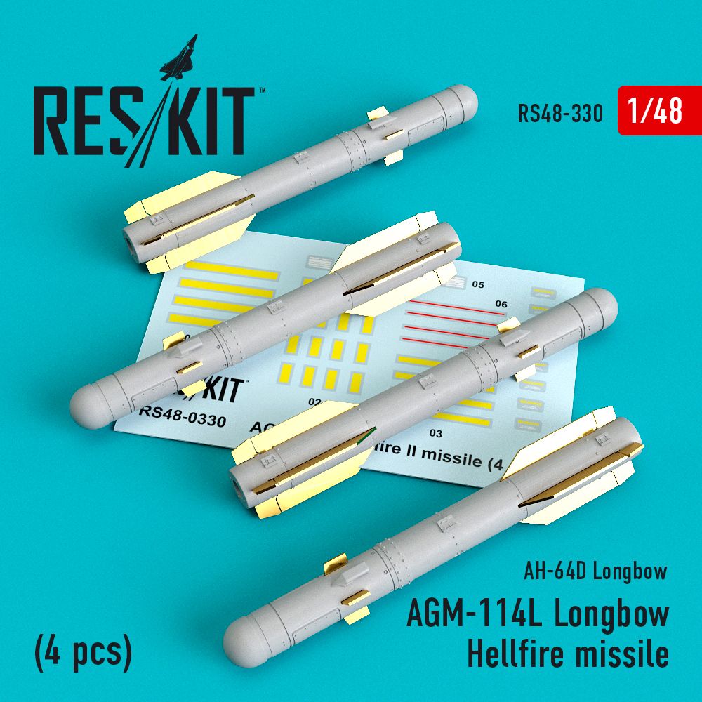 1:48 AGM-114L Longbow Hellfire missile (4 pcs)