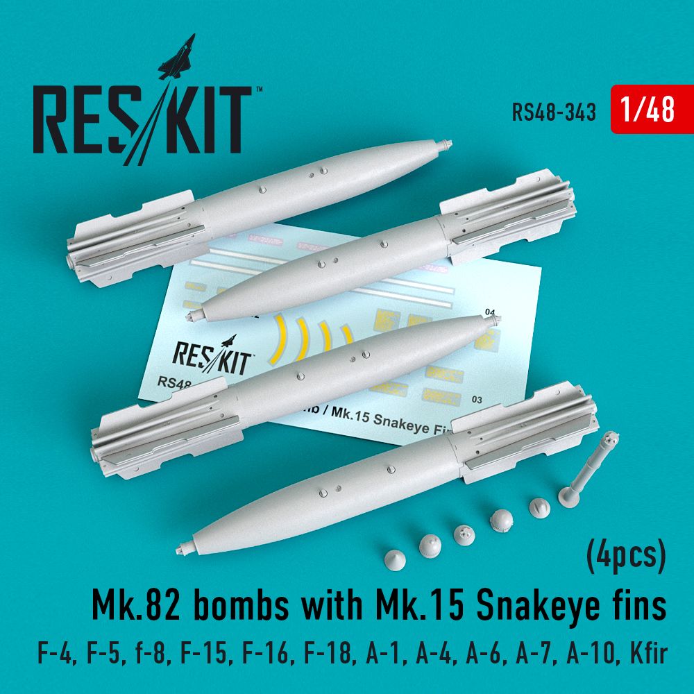 1:48 Mark 82 bombs with Mk.15 Snakeye Fins (4pcs)
