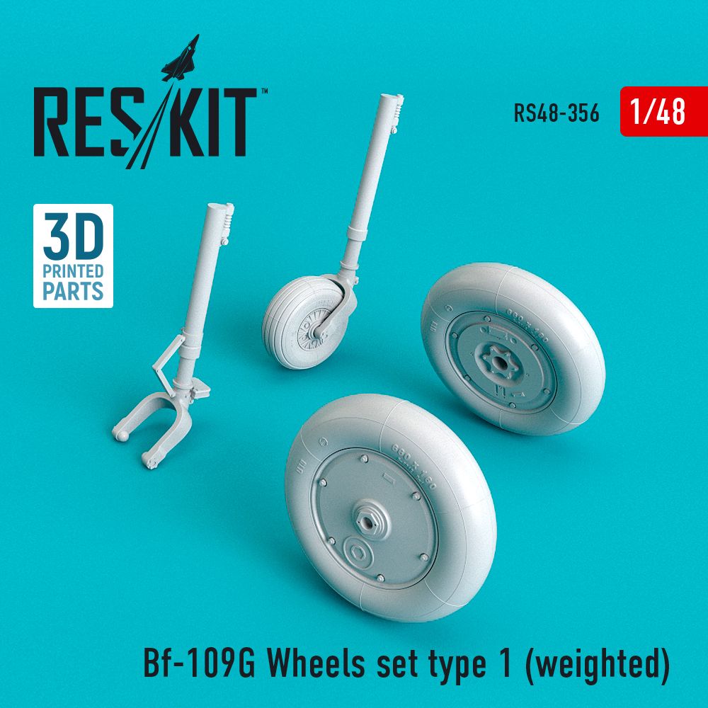 1:48 Messerschmitt Bf-109G Wheels set type 1 (weighted)