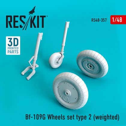 1:48 Messerschmitt Bf-109G Wheels set type 2 (weighted)