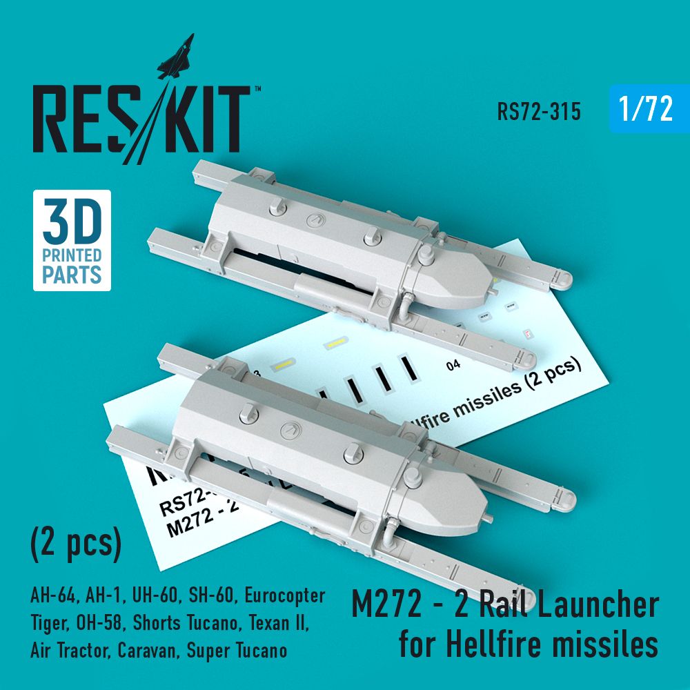 1:72 M272 - 2 Rail Launcher for Hellfire missiles (2 pcs)