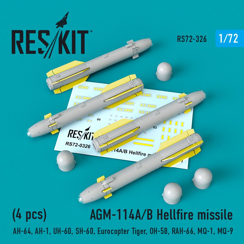 1:72 AGM-114A/B Hellfire missile (4 pcs)