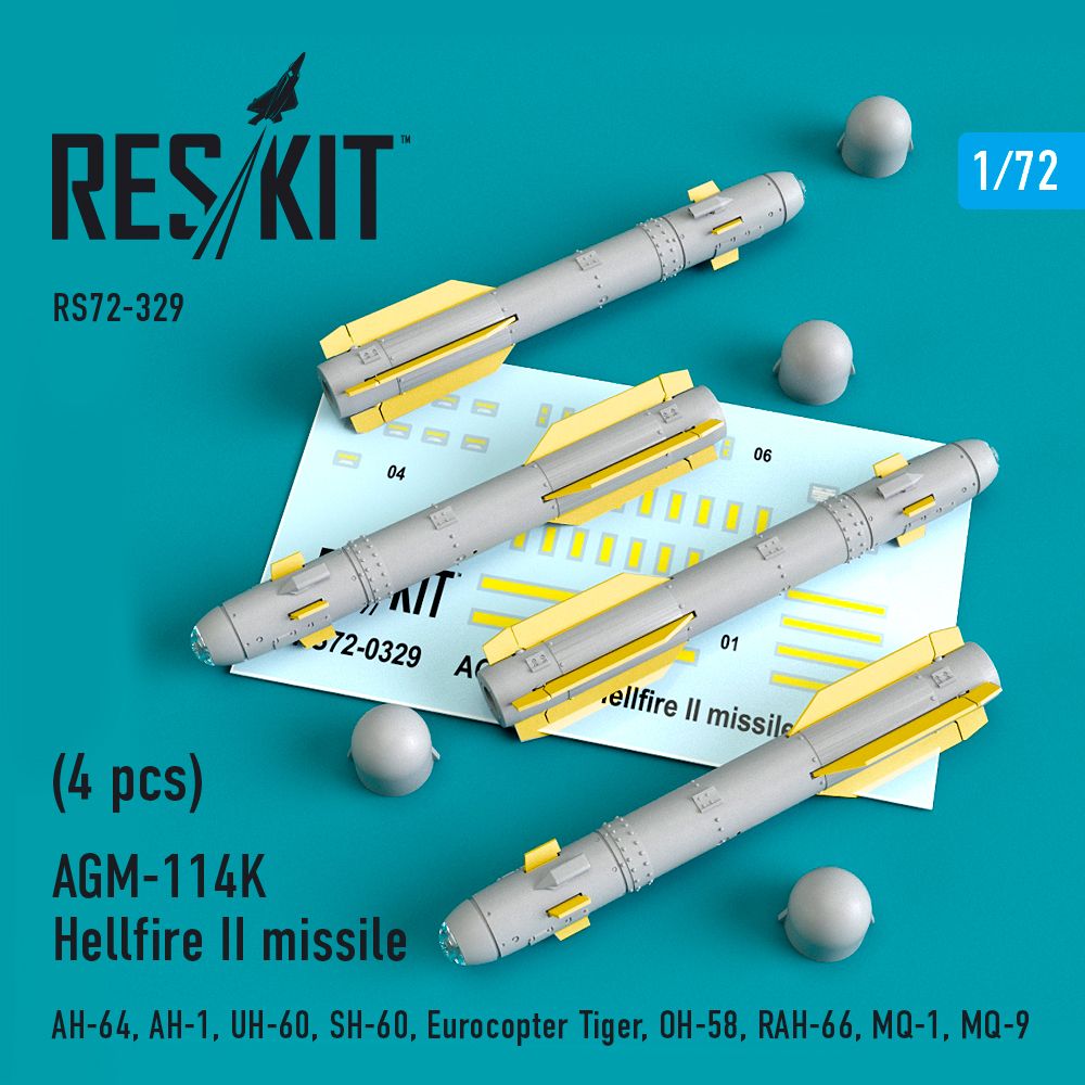 1:72 AGM-114K Hellfire II missile (4 pcs)