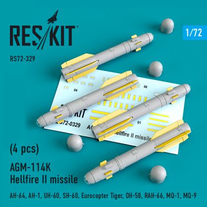 1:72 AGM-114K Hellfire II missile (4 pcs)