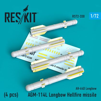 1:72 AGM-114L Longbow Hellfire missile (4 pcs)