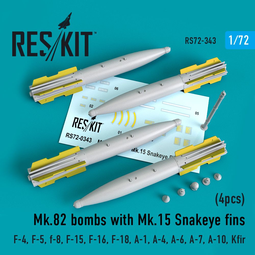 1:72 Mark 82 bombs with Mk.15 Snakeye fins (4pcs)