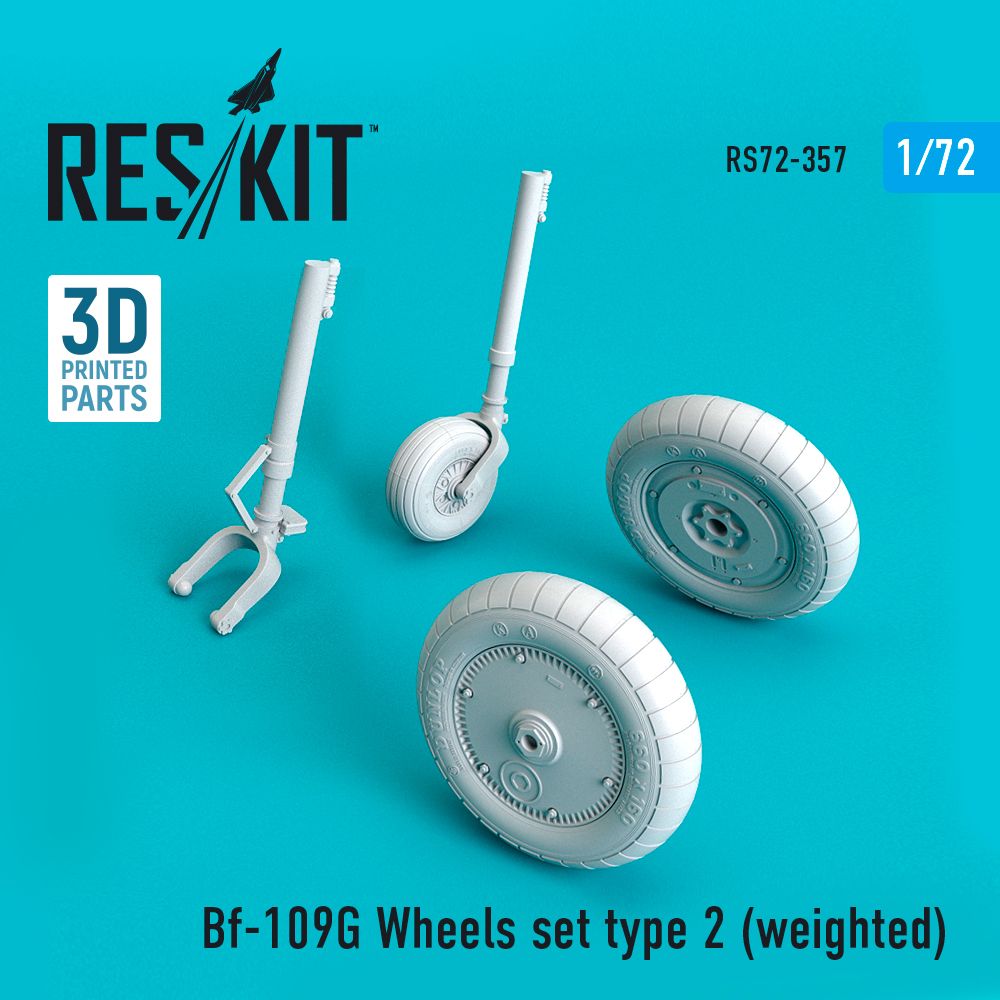 1:72 Messerschmitt Bf-109G Wheels set type 2 (weighted)
