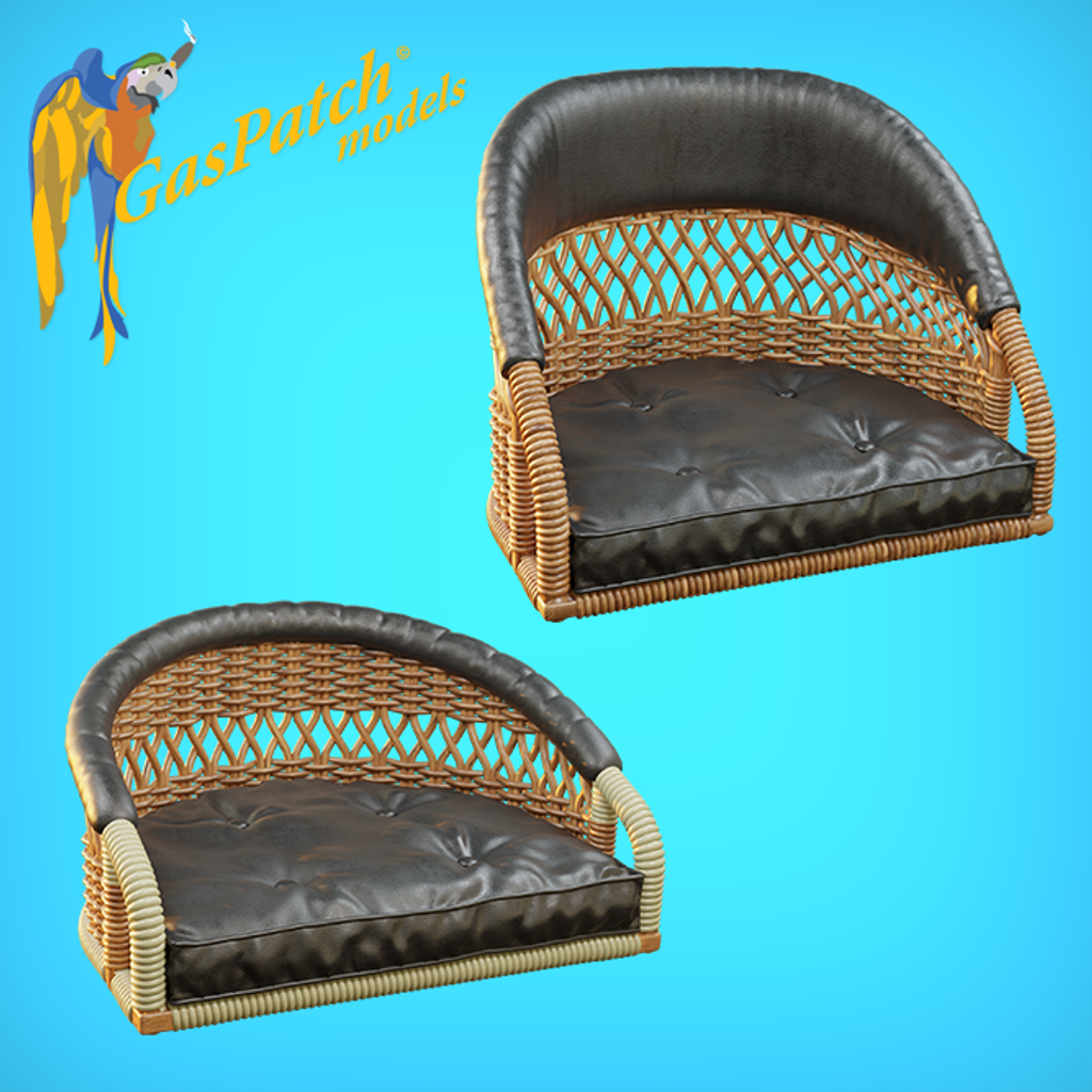 1:32 British Wicker Perforated Back - Sort With Small Leather Pad and Tall With Big Leather Pad