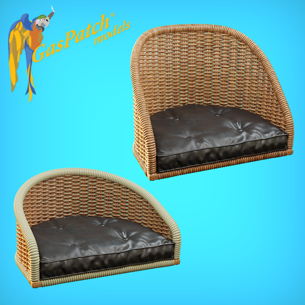 1:48 British Wicker Seat Full Back - Short and Tall No Leather Pad