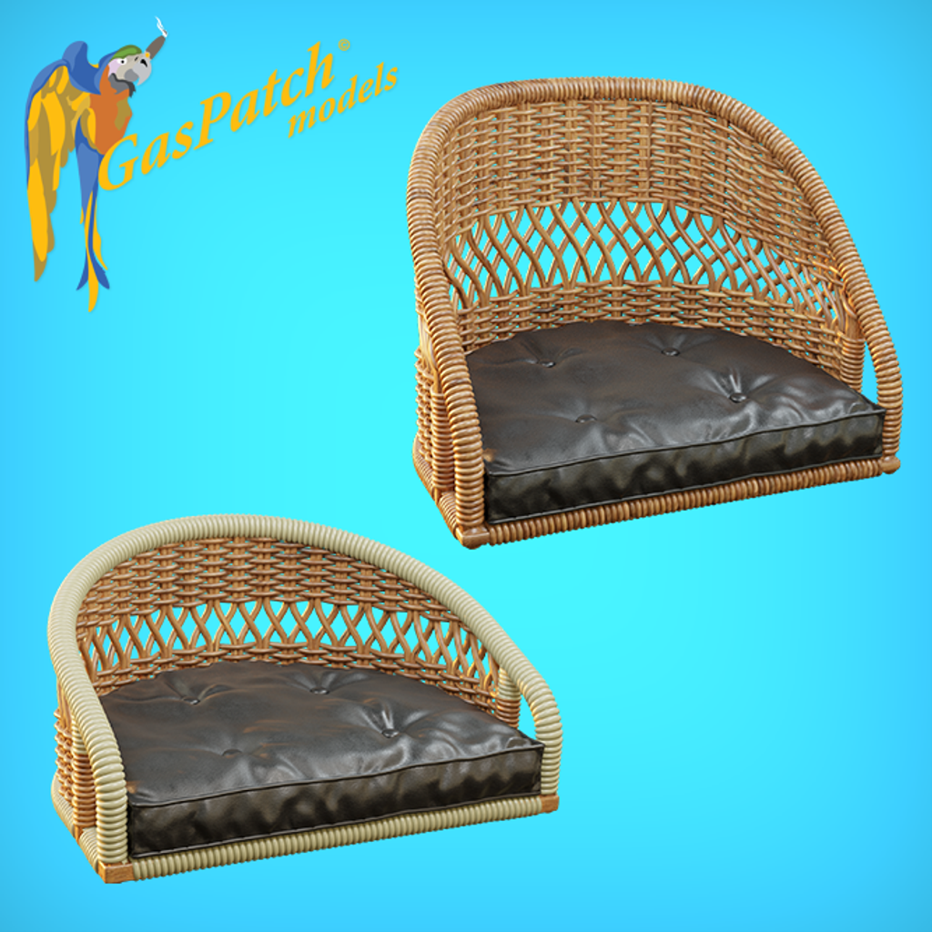 1:72 British Wicker Seat Perforated Back - Short and Tall No Leather Pad