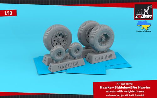 1:18 H.S. Harrier GR.7/GR.9/AV-8B wheels w/ weighted tyres