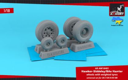 1:18 H.S. Harrier GR.7/GR.9/AV-8B wheels w/ weighted tyres
