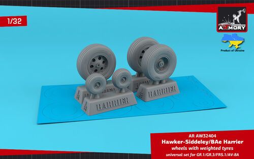 1:32 H.S. Harrier GR.1/GR.3/FRS.1/AV-8A wheels w/ weighted tyres